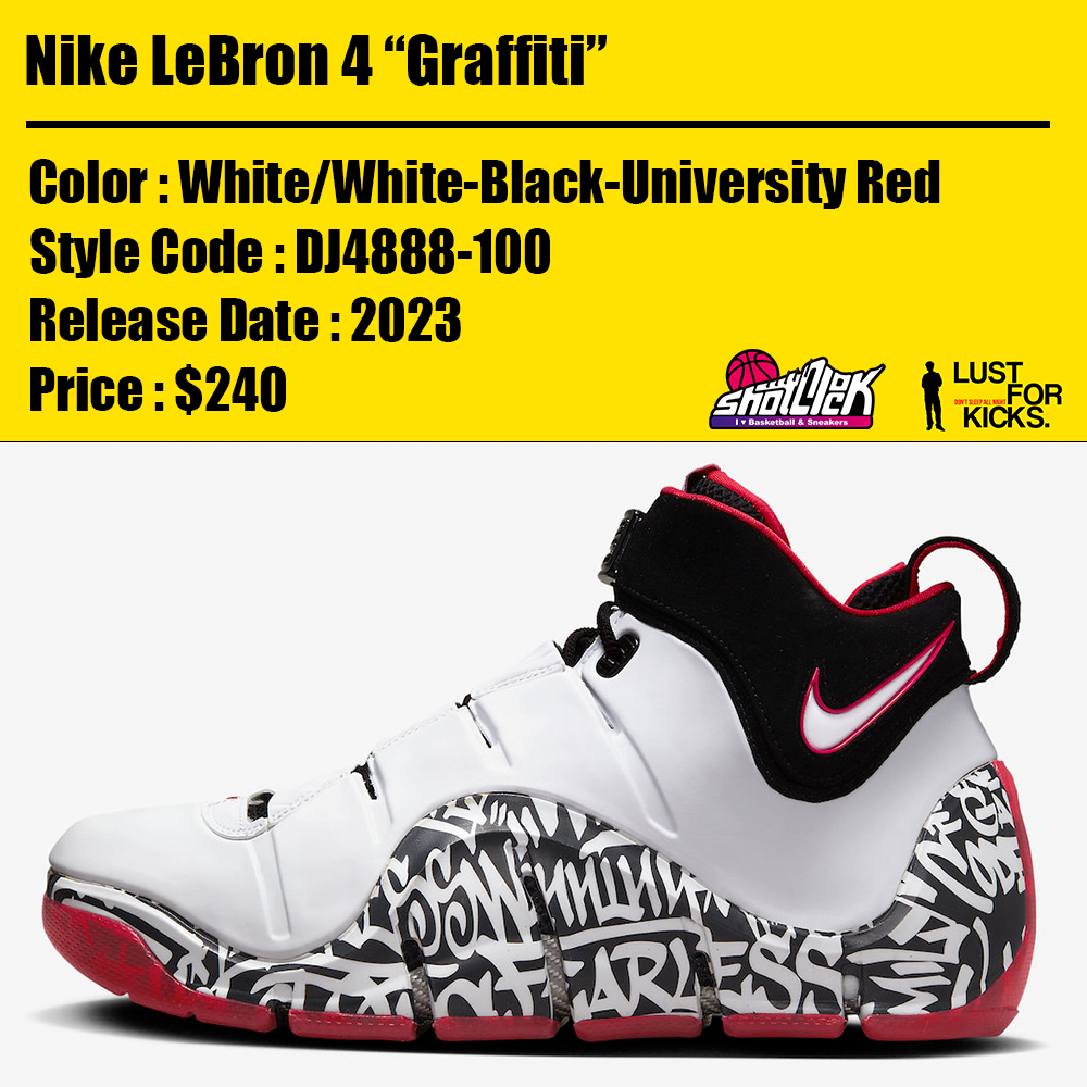 2023年発売Nike LeBron 4 “Graffiti” | Shot Clock