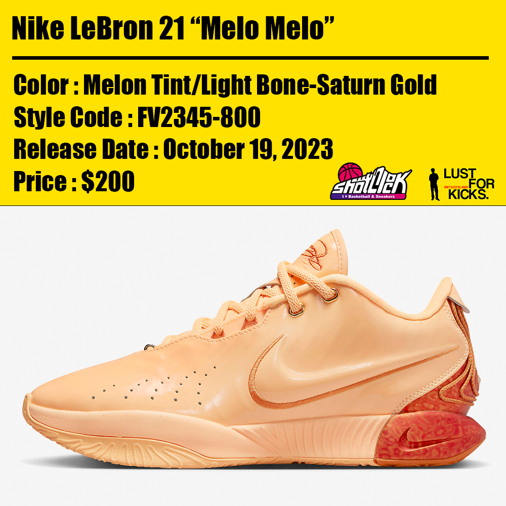 2023年10月19日発売Nike LeBron 21 “Melo Melo” | Shot Clock