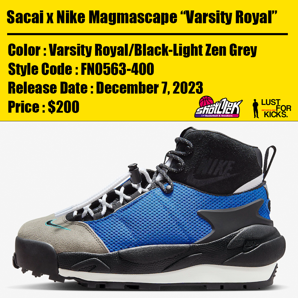 2023年12月7日発売Sacai x Nike Magmascape | Shot Clock