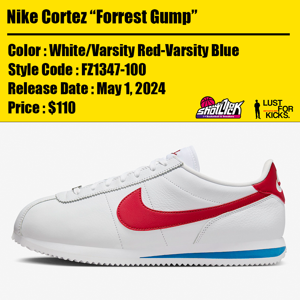 2024年5月1日発売Nike Cortez “Forrest Gump” | Shot Clock